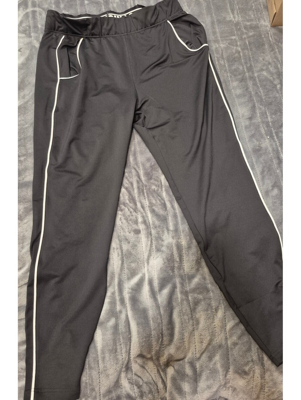 Gymshark Joggers Black White Logo Waistband High Rise Pants